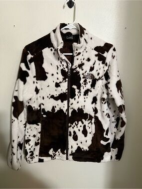 THE NORTH FACE Classic Cow Print Fleece Full Zip Summit Series Jacket Women's S